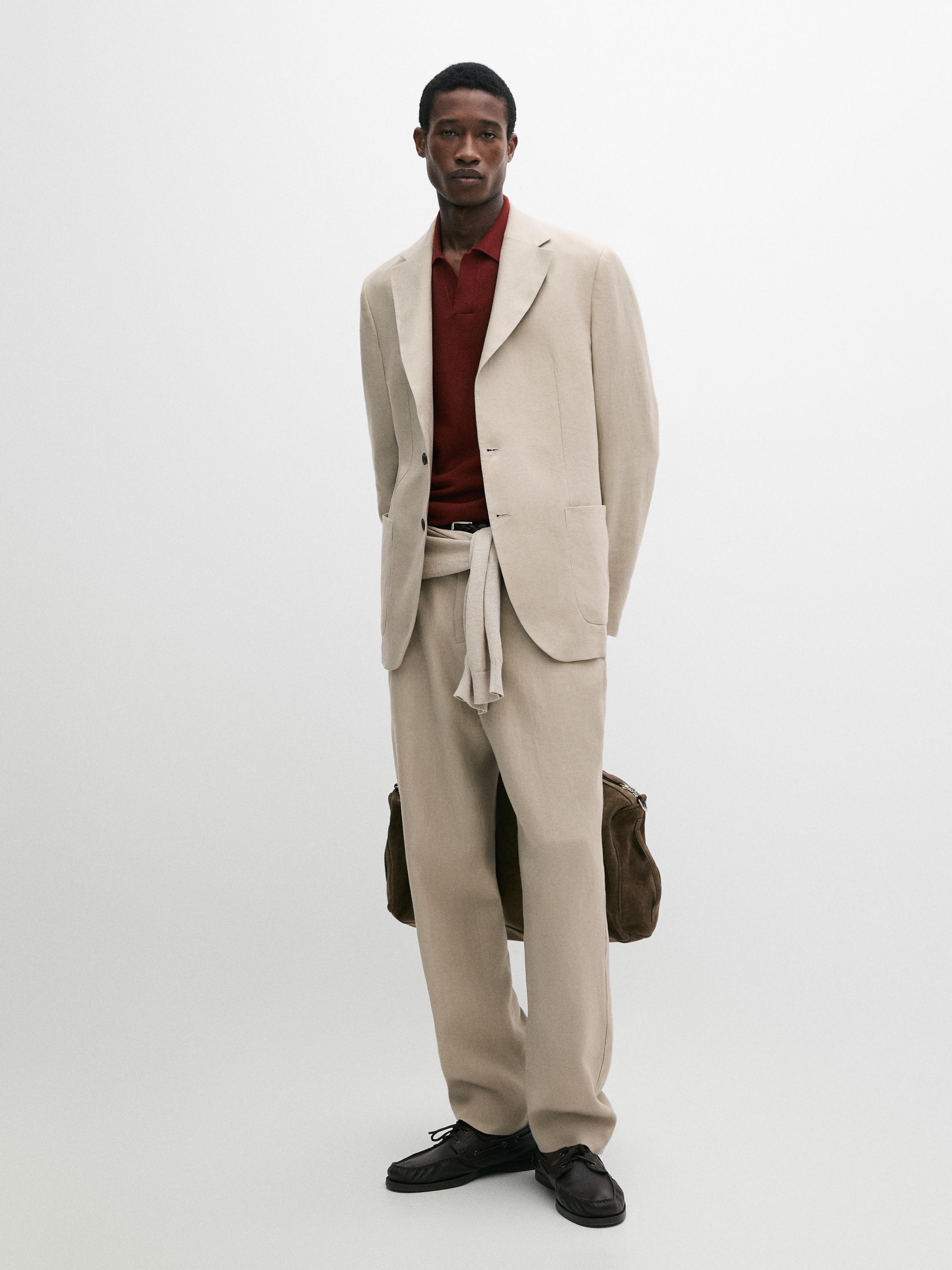 100% linen suit blazer